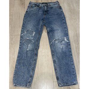 Aeropostale Mom Jeans Womens Size 0 Distressed High Rise 100% Cotton 90s Acid